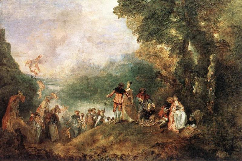 WATTEAU, Antoine The Embarkation for Cythera